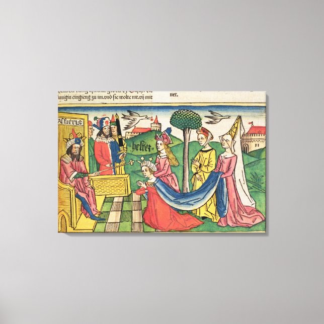 Impressão Em Tela Esther 2 15-18, Esther é escolhida para ser Rainha (Frente)