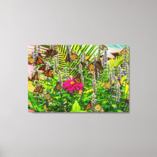 Impressão em Tela Esticada 36 x 24 de Borboletas M