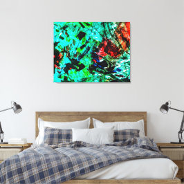 Impressão em tela esticada abstrata azul brilhante
