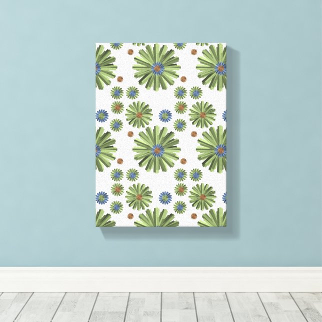 Impressão em Tela Esticada Abstrato Verde  (Insitu(piso de madeira))