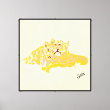 Impressão em Tela Esticada Amor De Um Filhote De L