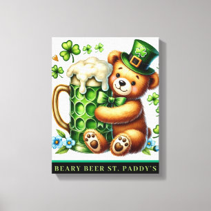 Impressão em Tela Esticada BEARY BEER ST. PADDY'S