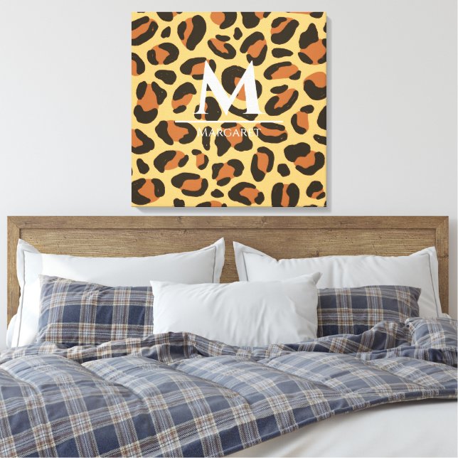 Impressão em Tela Esticada com Monograma de Guepar (Insitu(Quarto))