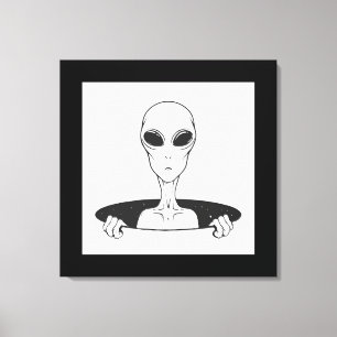 Impressão em Tela Esticada de Alien em um Buraco