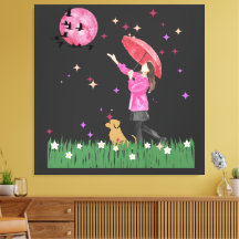 Impressão em Tela Esticada de Aquarela Rosa Mágica