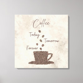 Impressão em Tela Esticada de Arte de Grão de Café