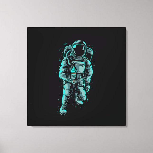 Impressão em Tela Esticada de Astronauta Comendo S (Frente)