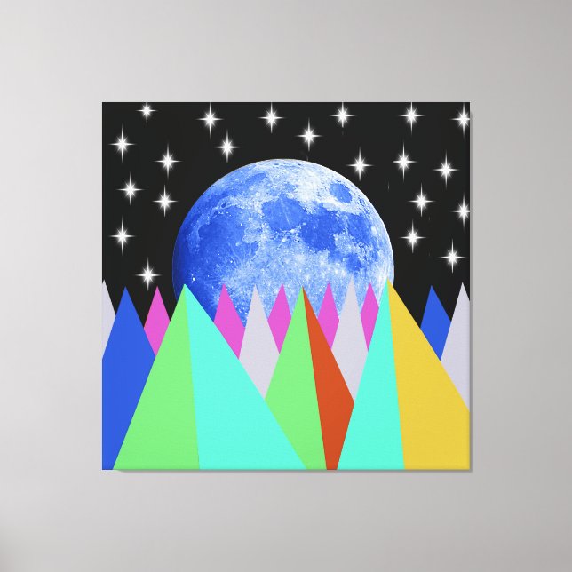 Impressão em Tela Esticada de Lua Azul (Frente)