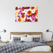 Impressão em Tela Esticada de Mosaico de Flores
