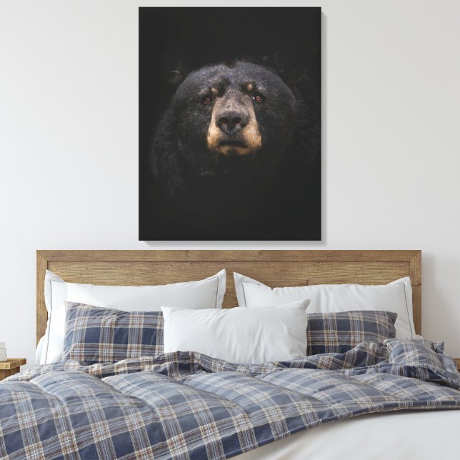 Impressão em Tela Esticada de Urso Preto (Insitu(Quarto))