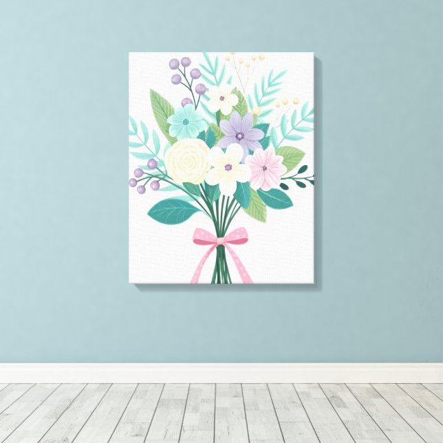 Impressão em Tela Esticada Flores Lindas Floral (Insitu(piso de madeira))