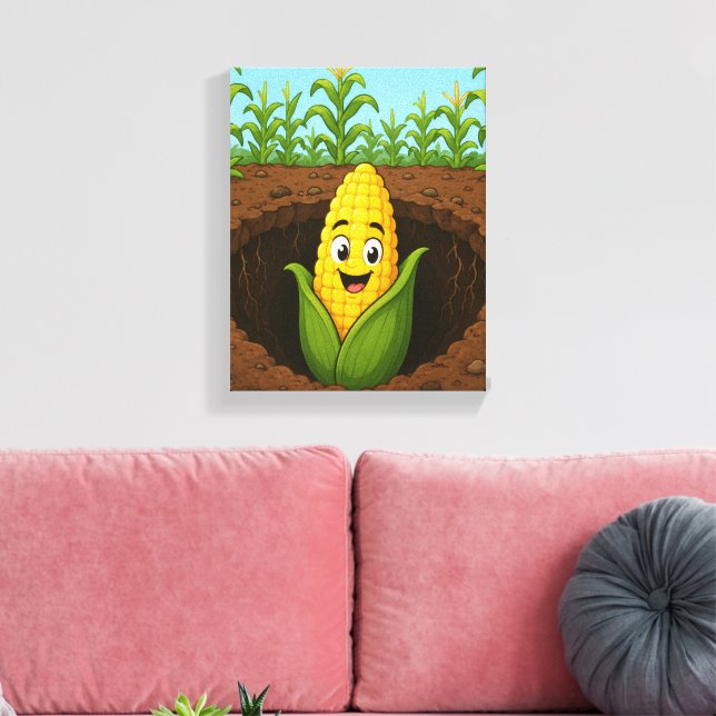 Impressão em Tela Esticada Happy Corn Underground (Insitu(Sala de estar))