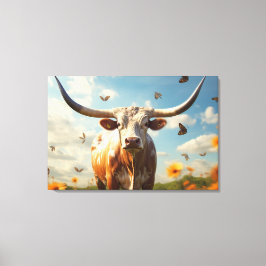 Impressão em Tela Esticada Longhorn Love