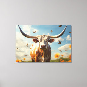 Impressão em Tela Esticada Longhorn Love