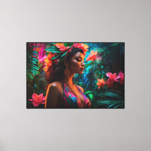 Impressão em Tela Esticada Neon Jungle