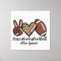 Impressão em Tela Esticada Paz, Amor, Futebol