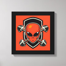 Impressão em Tela Esticada Red Alien Gym