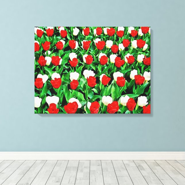 Impressão em tela esticada tulipas  (Insitu(piso de madeira))