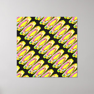 Impressão Em Tela Estilo amarelo de hippie colorido abstrato de arte