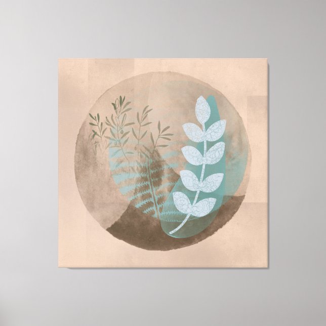 Impressão Em Tela Estilo Bohemiano Abstrato Arte Floral (Frente)