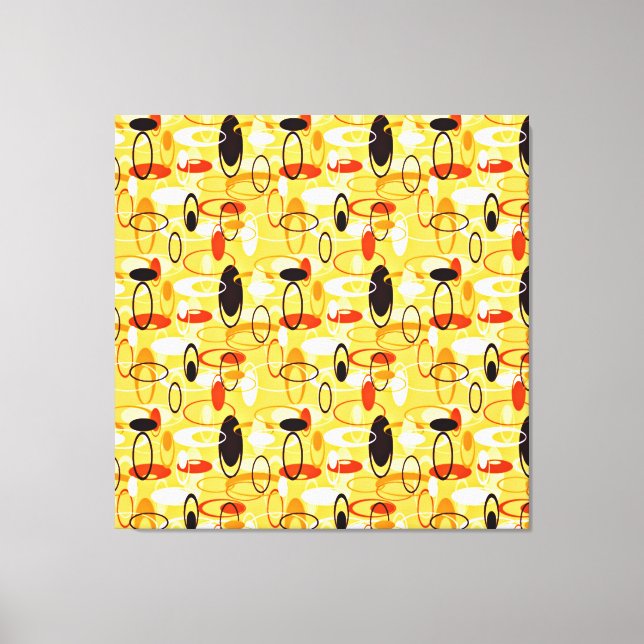 Impressão Em Tela Estilo de abstrato amarelo e preto moderno (Frente)