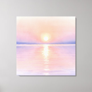 Impressão Em Tela Estilo de Aquarela Sol - Arte de Paisagem Marítima