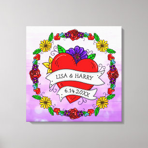 Impressão Em Tela Estilo de Arte de Tatuagem Estilo de Arte Noiva e 