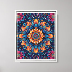 Impressão Em Tela Estilo de Arte Digital Flor de Mandala-23907