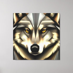 Impressão Em Tela Estilo De Arte Geométrica Do Lobo Da cinza