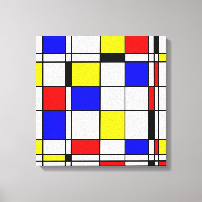 Impressão Em Tela Estilo de arte mondriano (Frente)