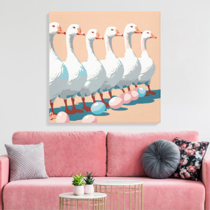 Impressão Em Tela Estilo de Cut-Out de Seis Gansos A-Lay 3