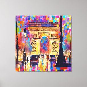 Impressão Em Tela Estilo de pintura a óleo abstrato Arco Paris Franç