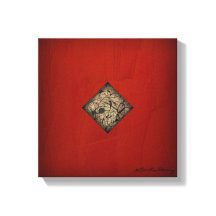 Estilo de Pollock Vermelho Dramático Arte Moderna