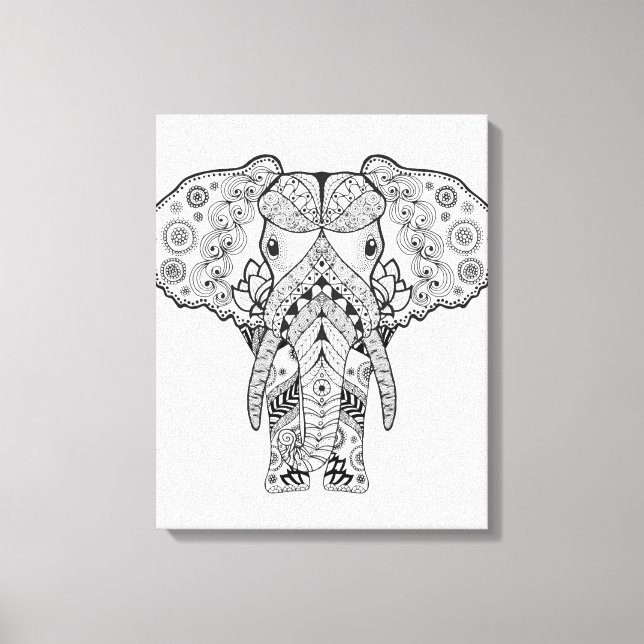 Impressão Em Tela Estilo Elefante 6 (Frente)