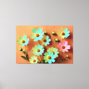 Impressão Em Tela Estilo Expressivo Zinnia Elegans