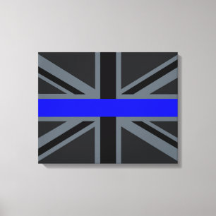Impressão Em Tela Estilo fino de Blue Line Union Jack