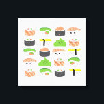 Impressão Em Tela Estilo Kawaii de ilustração de Sushi Bonito<br><div class="desc">Apresentando as ilustrações bonitinhas da variedade de sushi em que minha filha e eu trabalhamos juntos. Adoramos sushi e iludi-los juntos foi tão divertido. Esta design de arte canvas está sobre um fundo branco,  mas muda a cor como desejado.</div>