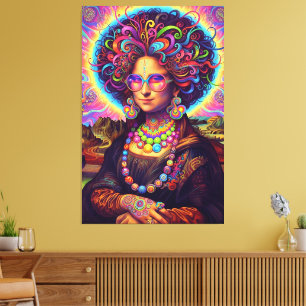 Impressão Em Tela Estilo Monalisa Psicodélico