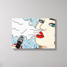 Impressão Em Tela Estilo Retro Estilo Vaping Lady