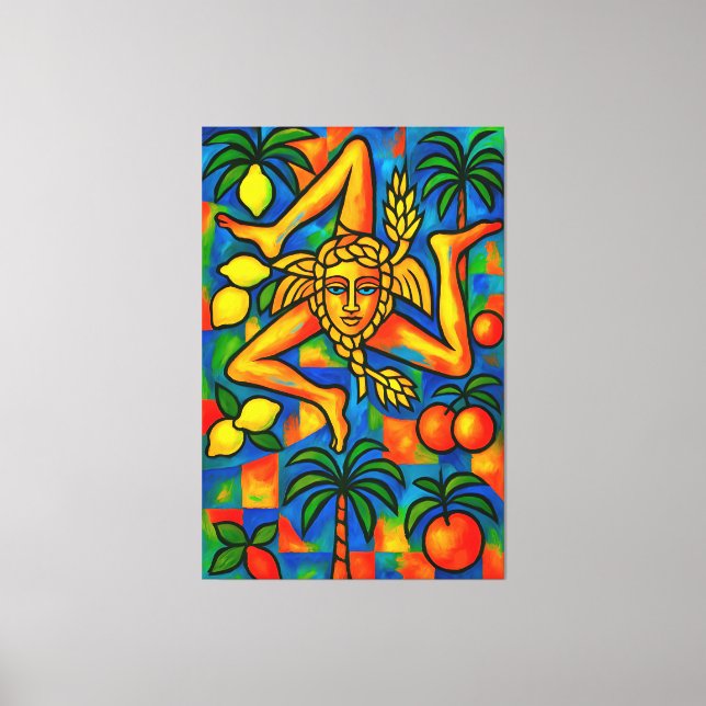 Impressão Em Tela estilo Siciliano Trinacria Pablo (Frente)