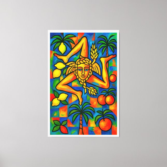 Impressão Em Tela estilo Siciliano Trinacria Pablo (Frente)