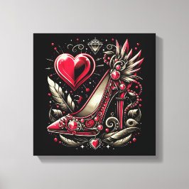 Impressão Em Tela Estilo Steampunk Estilo Vermelho Estiletto Alto