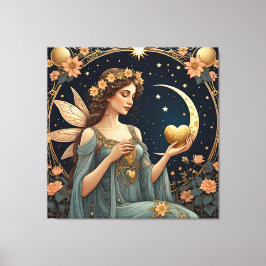 Impressão Em Tela estilo tarot de mulher da fantasia