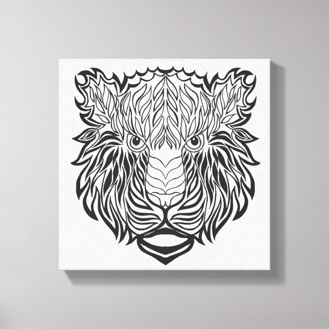 Impressão Em Tela Estilo Tigre Cabeça 6 (Frente)