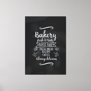 Impressão Em Tela Estilo Vintage Bakery Chalkboard poster