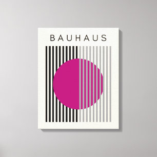 Impressão Em Tela Estirpes de Círculo Roxo de Arte Moderna Bauhaus