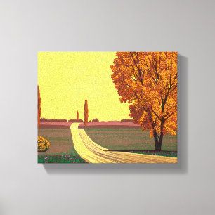 Impressão Em Tela Estrada no outono - Trabalho de arte do Excelente