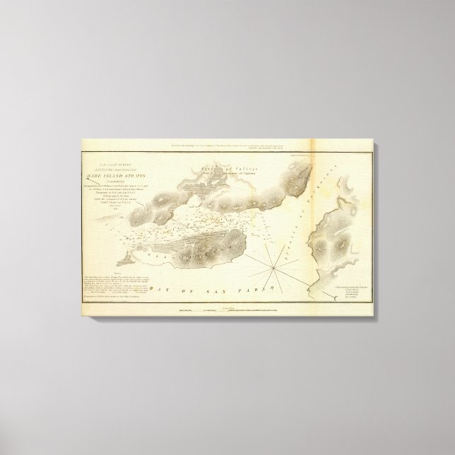 Impressão Em Tela Estreitos de Mare Island, Califórnia (Frente)