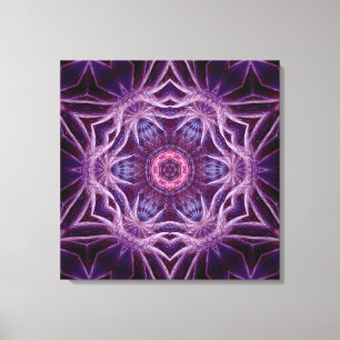 Impressão Em Tela Estrela de Hexágono Fractal Roxo em Tela
