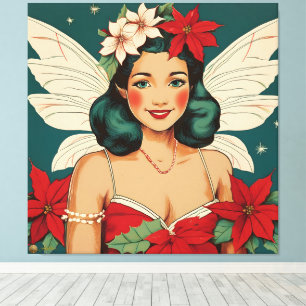 Impressão Em Tela Estrela Pin-Up Tropical de Natal dos Anos 50